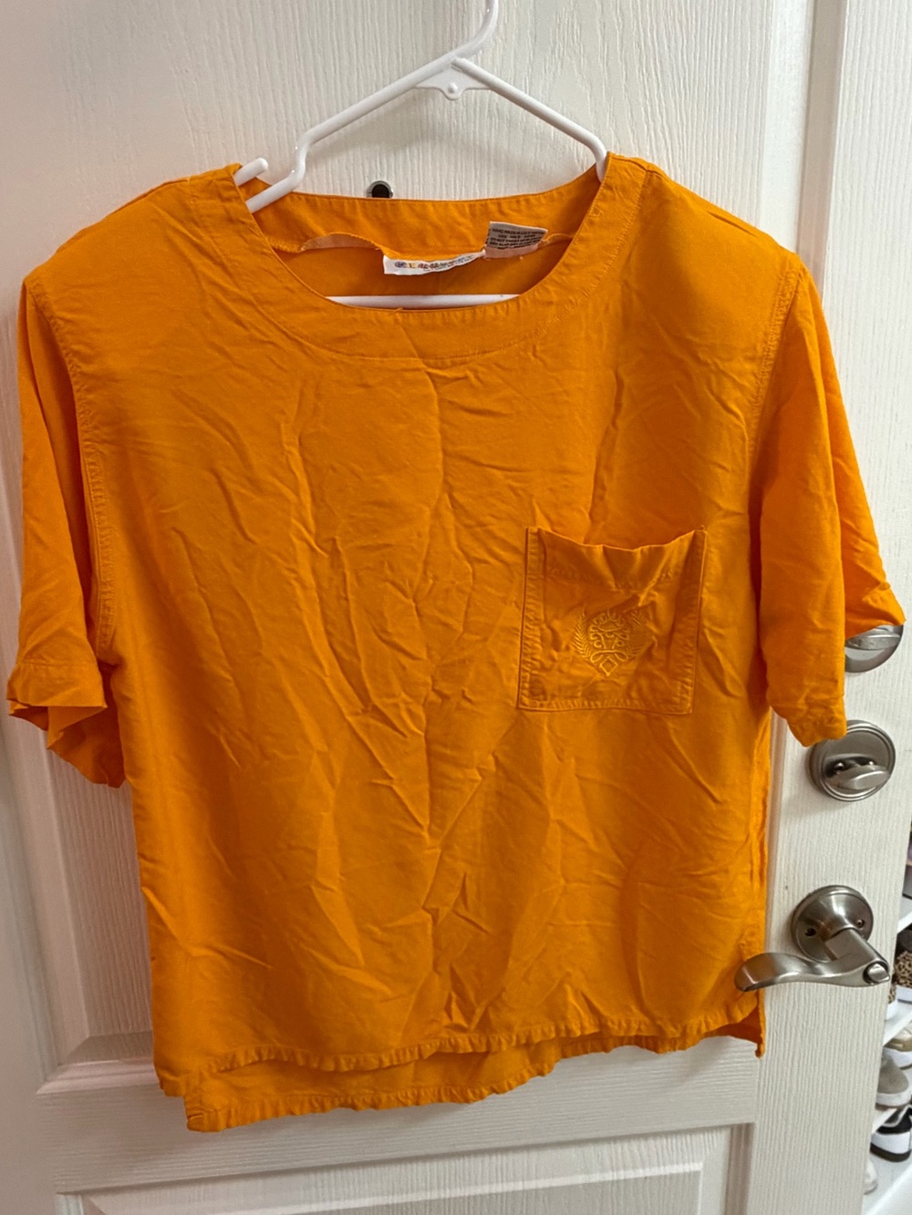 Vtg Classics by Carolina Colours 80s Orange Shoulder Pad Tee S